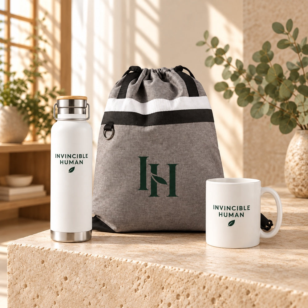 Example branding on customizable wellness merchandise