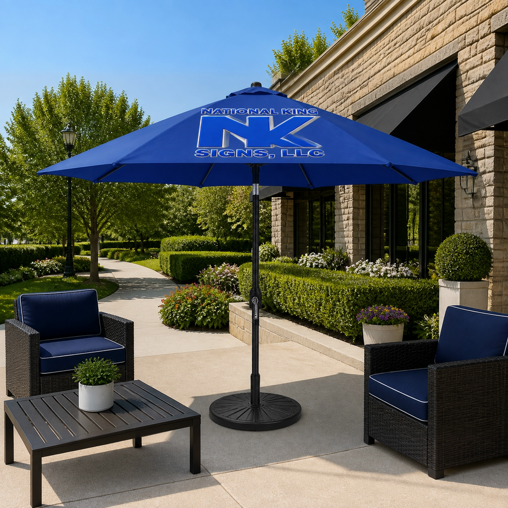 9' Custom Patio Umbrella by National King Signs in San Diego