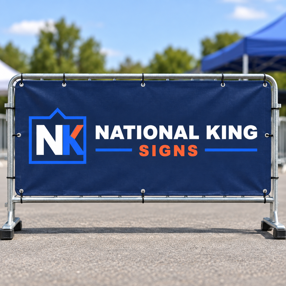 Barricade Banners Graphic Only by National King Signs in San Diego