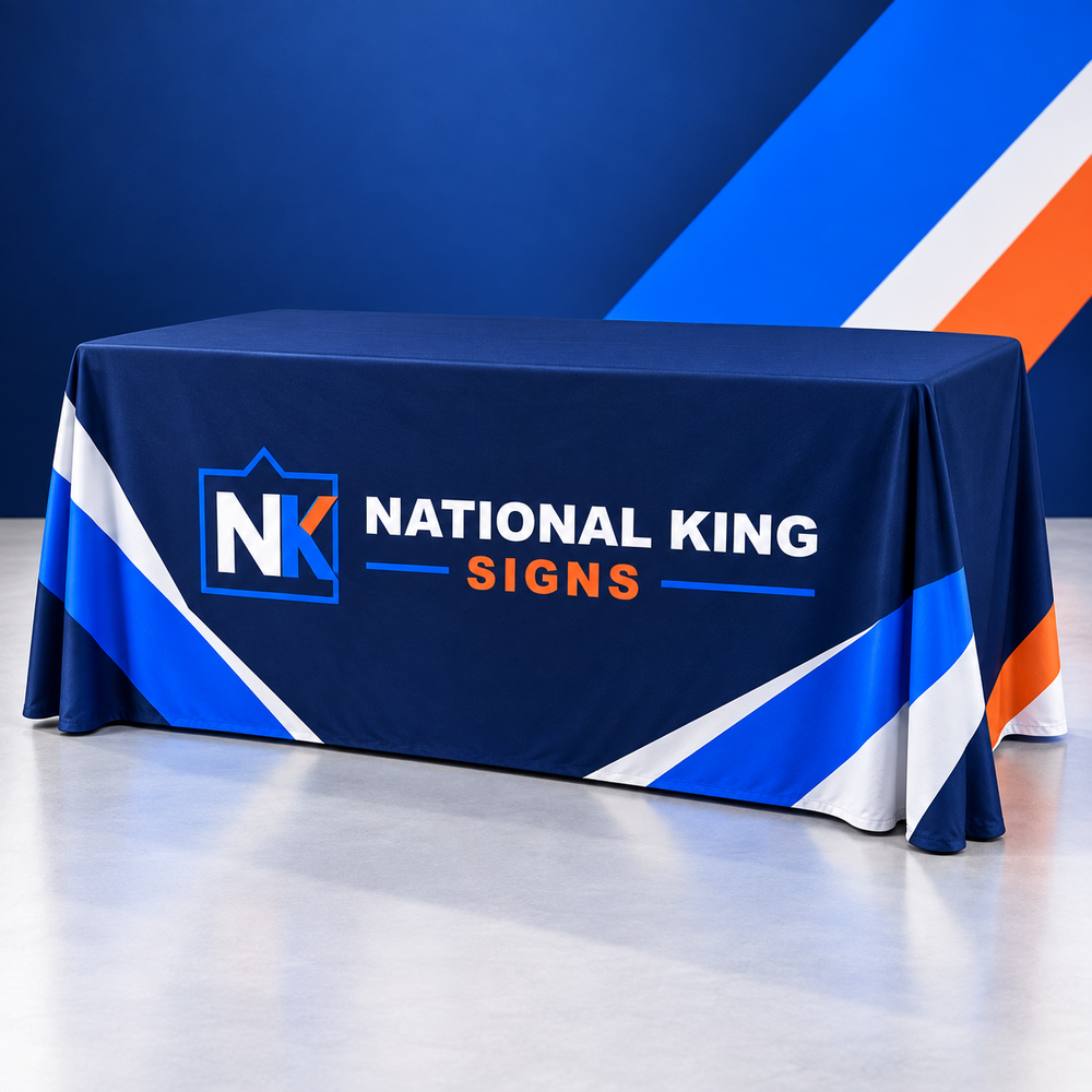 6' - 8' Convertible Table Cover by National King Signs in San Diego