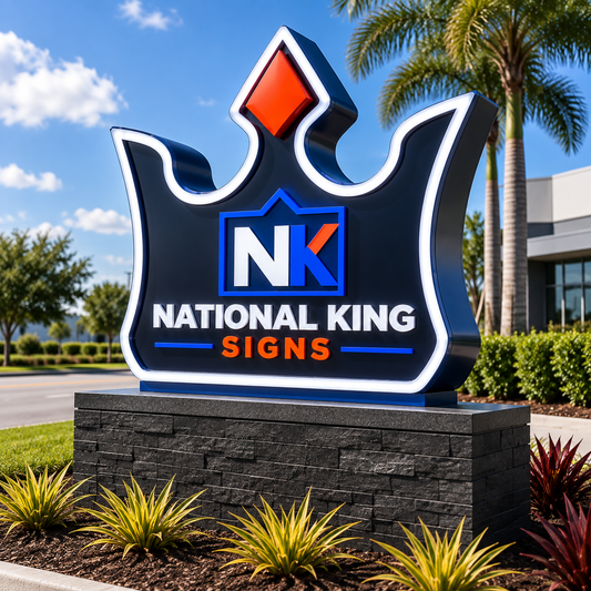 Custom-Shaped Monument Sign by National King Signs in San Diego