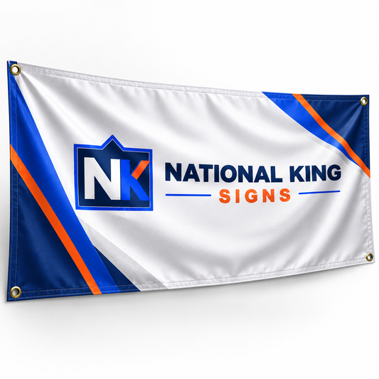 9 oz. Wrinkle-Free Fabric Banner by National King Signs in San Diego