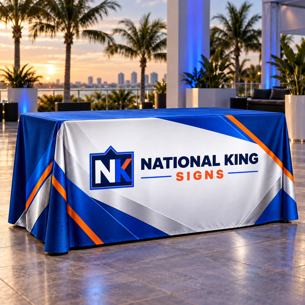 Custom Full-Color Table Throw by National King Signs in San Diego