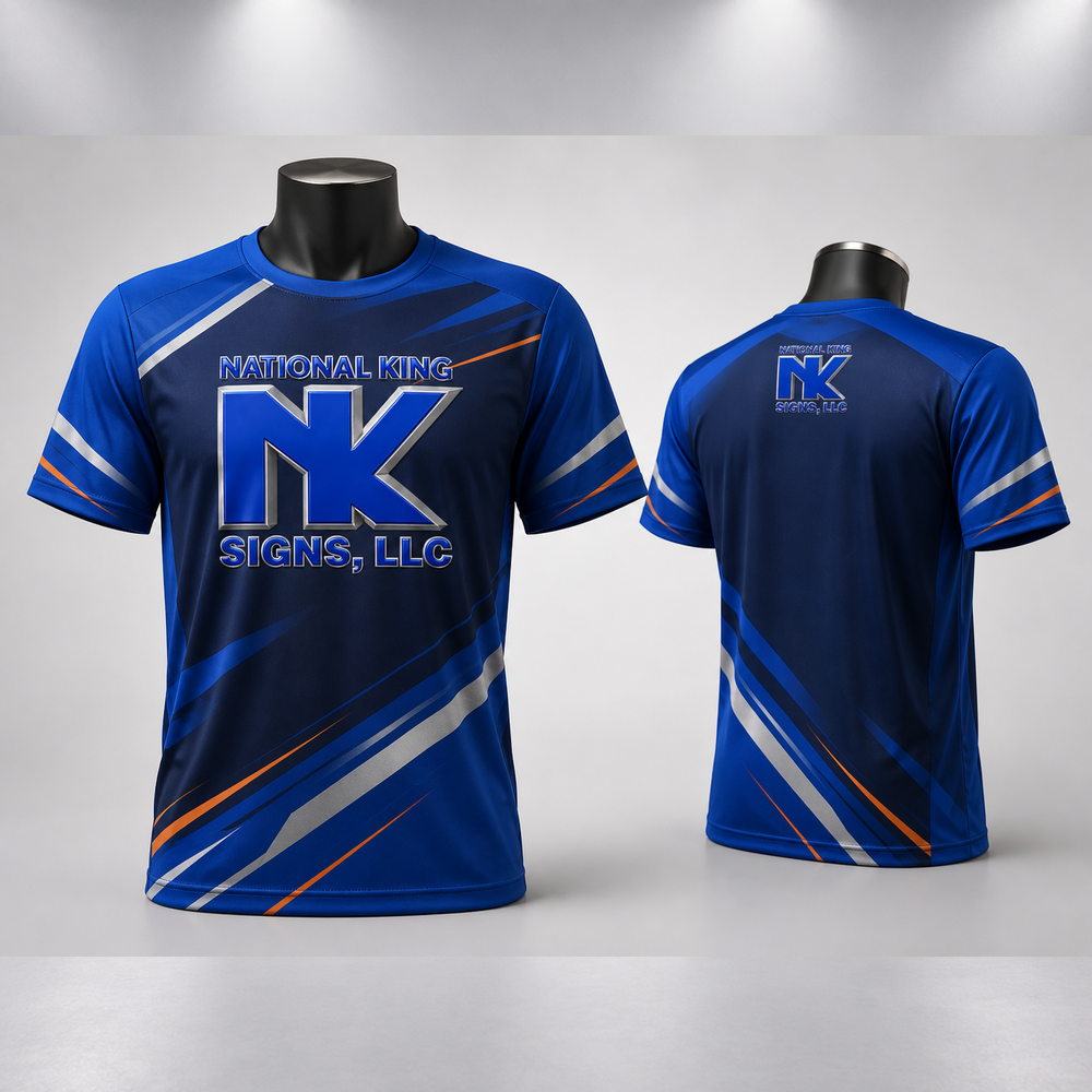 120 GSM Custom Short-Sleeve Crew-Neck Shirt by National King Signs in San Diego