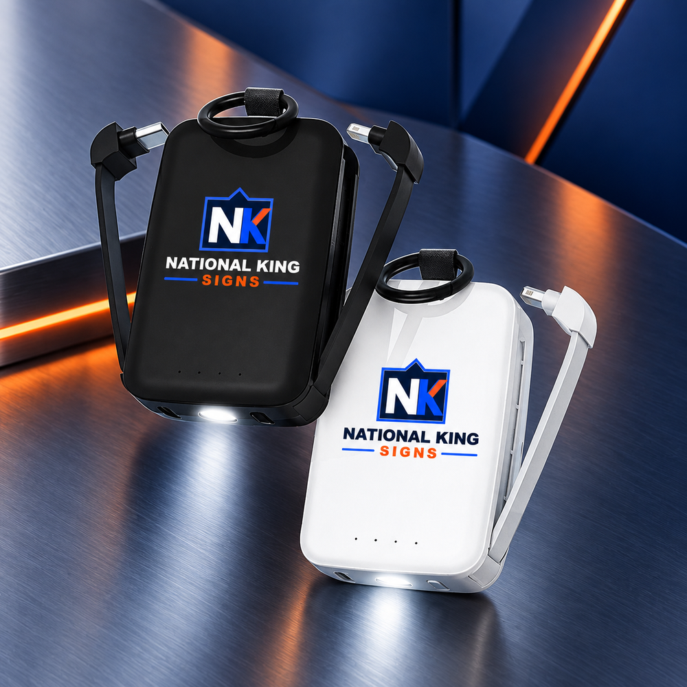 4,000 mAh Power Bank with Flashlight by National King Signs in San Diego