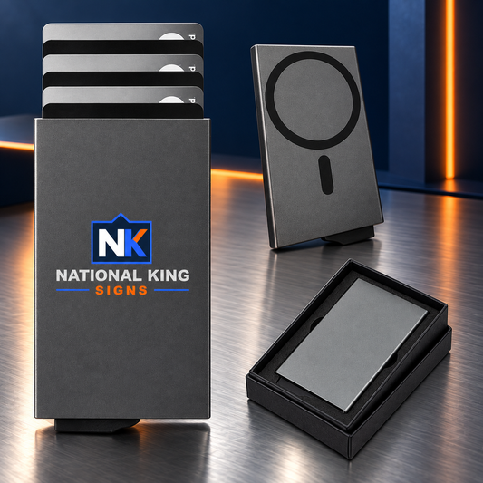 Aluminum MagSafe RFID Blocking Wallet by National King Signs in San Diego