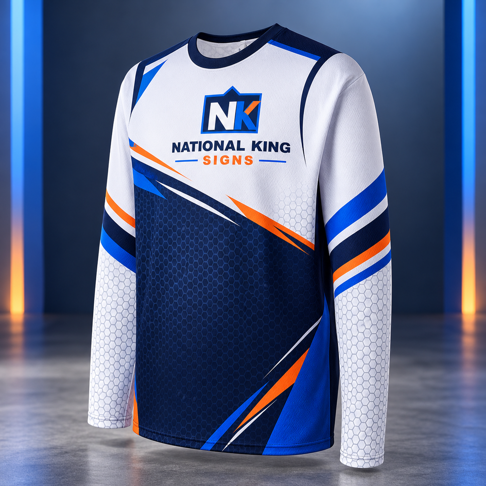 National King Signs square cover 1000 x 1000: 120GSM Milk Silk Long Sleeve Crew Neck (Full Dye Sublimation)#500041 — batch 07