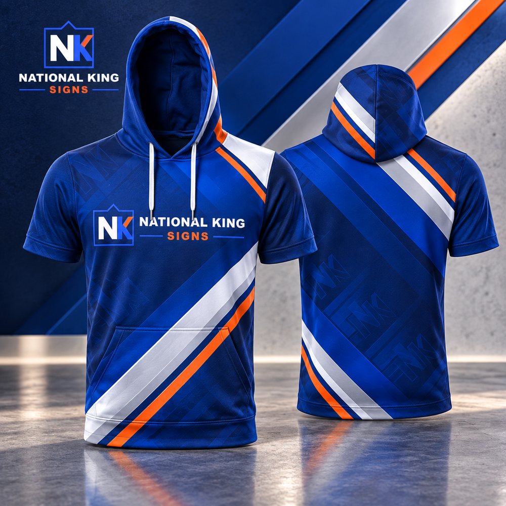National King Signs square cover 1000 x 1000: Custom Short-Sleeve Hoodie T-Shirt — batch 08
