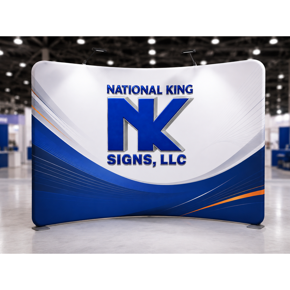 National King Signs AI branded hero 2026-09-06: 10' Tube Curved Fabric Display